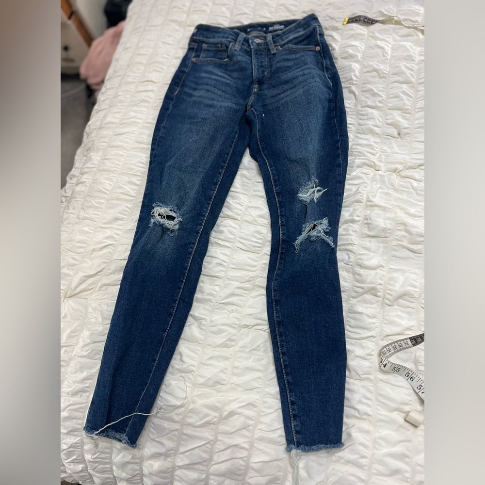 Old navy og straight jeans size 0 dark distressed